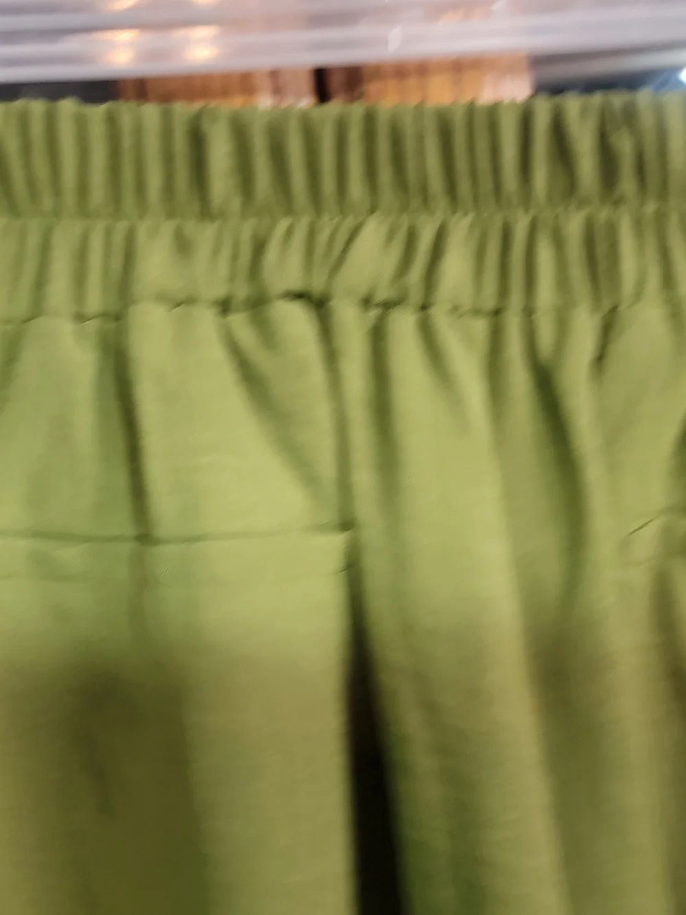 Tullea High-Waist Olive Green Wide-Leg Trousers Size Small